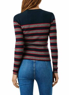 Pepe Jeans Clarisse gestreifter Rippenstrick-Jersey für Frauen