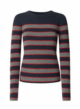 Pepe Jeans Clarisse gestreifter Rippenstrick-Jersey für Frauen