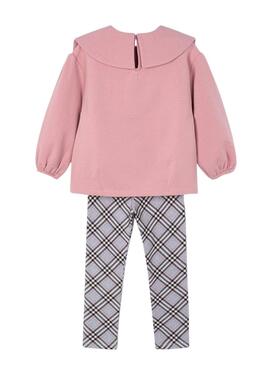 Mayoral-Set mit Leggings und Karo-Sweatshirt für Mädchen.