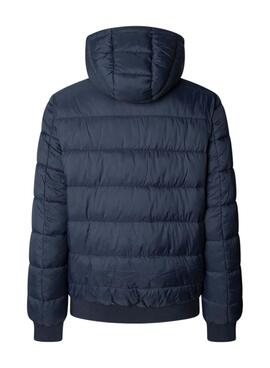 Pepe Jeans Steppjacke mit Kapuze in Marineblau für Herren.
