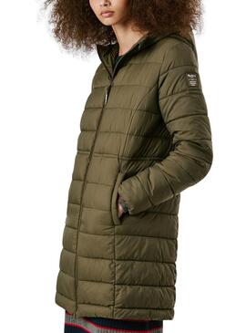 Daunenjacke Pepe Jeans Sally lang grün für Damen