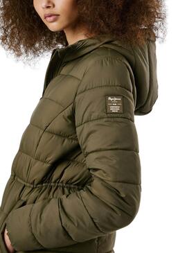 Daunenjacke Pepe Jeans Sally lang grün für Damen