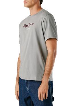 T-shirt Pepe Jeans Eggo grau Logo für Herren