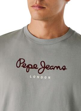 T-shirt Pepe Jeans Eggo grau Logo für Herren