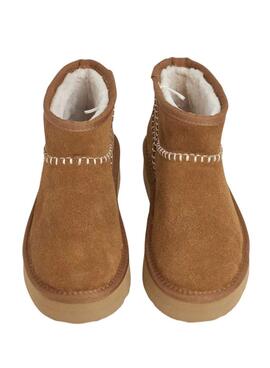 Stiefeletten Pepe Jeans Dissy Etnic mit camel-farbener Plateausohle für Damen.