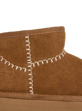 Stiefeletten Pepe Jeans Dissy Etnic mit camel-farbener Plateausohle für Damen.