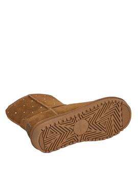 Stiefeletten Pepe Jeans Diss West aus Wildleder mit Nieten in Kamelfarbe für Damen