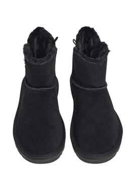 Stiefeletten Pepe Jeans Diss Urban aus schwarzem Wildleder mit Nieten für Damen.