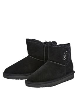 Stiefeletten Pepe Jeans Diss Urban aus schwarzem Wildleder mit Nieten für Damen.