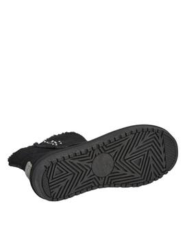 Stiefeletten Pepe Jeans Diss Urban aus schwarzem Wildleder mit Nieten für Damen.