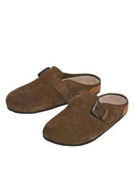 Pepe Jeans Corby grüne Wildleder-Clogs für Damen