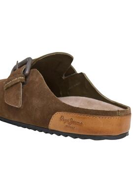 Pepe Jeans Corby grüne Wildleder-Clogs für Damen