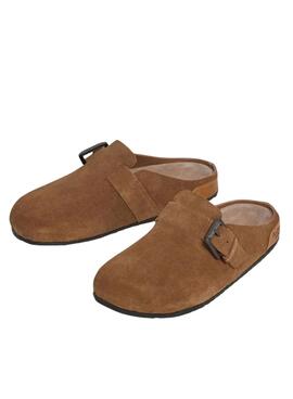 Pepe Jeans Holzschuhe Corby aus Kamel-Wildleder für Damen