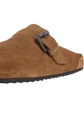Pepe Jeans Holzschuhe Corby aus Kamel-Wildleder für Damen