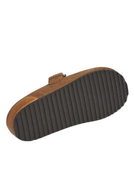 Pepe Jeans Holzschuhe Corby aus Kamel-Wildleder für Damen