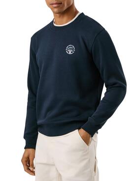 Sweatshirt Pepe Jeans Tacky mit bedrucktem Rücken in Marineblau für Herren.
