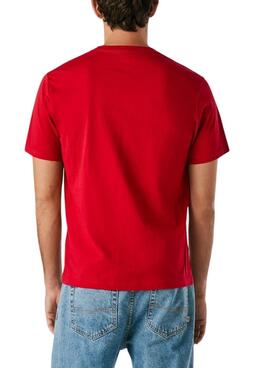 T-Shirt Pepe Jeans Eggo rot Logo für Herren