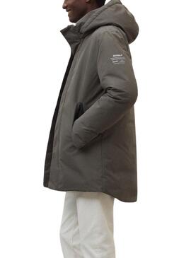 Grüner Ecoalf Parka Mantel für Herren
