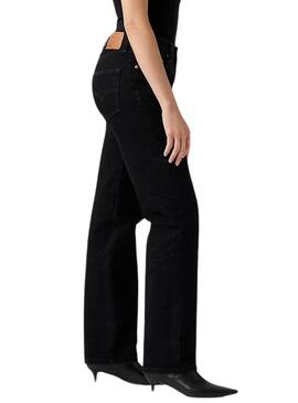 Levis 501 90S Rinsed Damen Jeans in Schwarz.