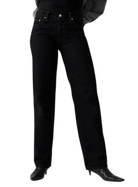 Levis 501 90S Rinsed Damen Jeans in Schwarz.