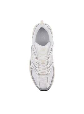Turnschuhe New Balance 530 Silber und Weiß für Damen.