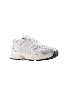 Turnschuhe New Balance 530 Silber und Weiß für Damen.