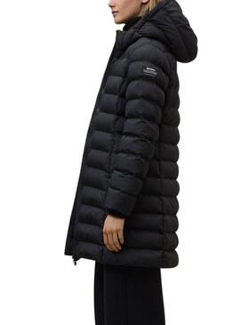 Ecoalf Cronulla gesteppter Mantel in Schwarz für Damen