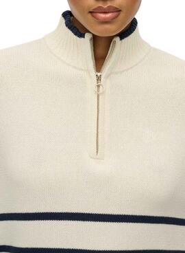 Superdry Kapuzenpullover mit Reißverschluss in Beige für Damen.