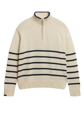 Superdry Kapuzenpullover mit Reißverschluss in Beige für Damen.