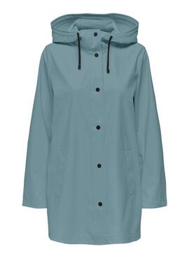 Regenmantel Only Newellen blau für Damen.
