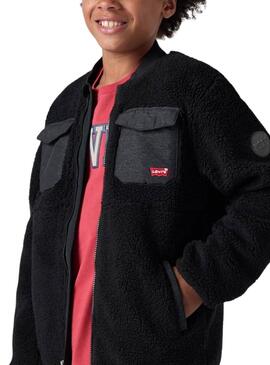 Levis Utility-Jacke in Schwarz für Kinder.