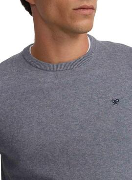 Grauer Grundlagen-Pullover von Silbon für Herren.