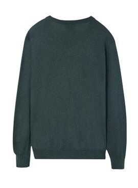 Grünes Pullover Silbon V-Ausschnitt für Herren