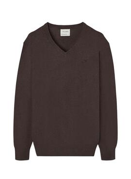 Brown Pullover Silbon V-Ausschnitt für Herren