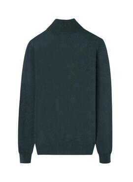 Grünes Halbzip Pullover Silbon für Herren