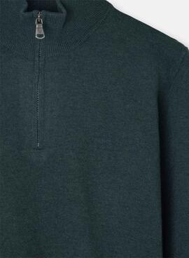 Grünes Halbzip Pullover Silbon für Herren