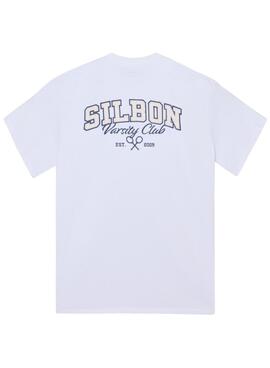 T-shirt Silbon Varsity Club in weiß für Herren