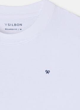 T-shirt Silbon Varsity Club in weiß für Herren