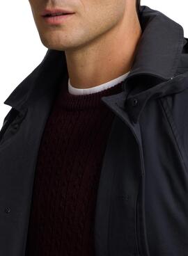 Marineblaue Silbon-Trenchcoat für Herren.