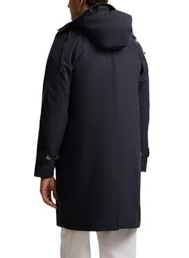Marineblaue Silbon-Trenchcoat für Herren.