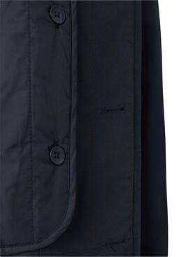 Marineblaue Silbon-Trenchcoat für Herren.