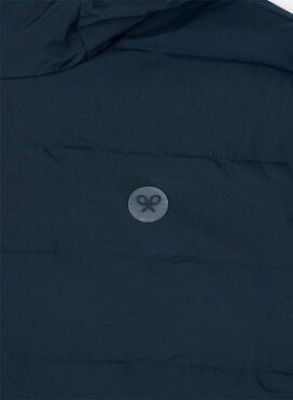 Gepolsterter Silbon-Wende-Mantel in Blau und Grau für Herren.