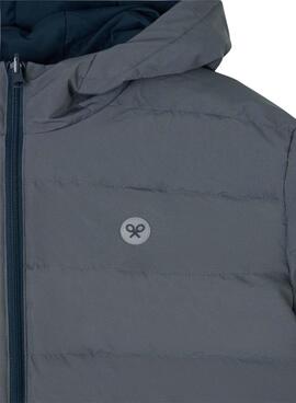 Gepolsterter Silbon-Wende-Mantel in Blau und Grau für Herren.