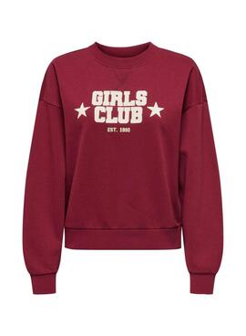 Sweatshirt Only Onjo Burgund für Damen