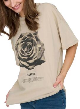 T-shirt Only Kinna beige für Frauen