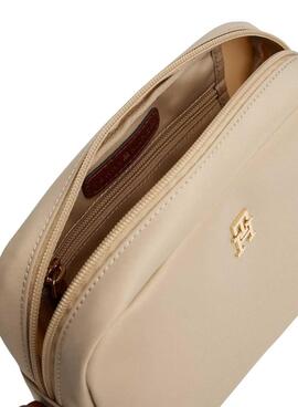 Tasche Tommy Hilfiger Popette aus beigem Nylon für Damen
