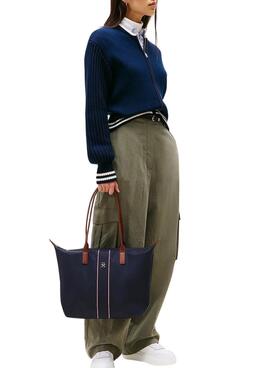 Handtasche Tote Tommy Hilfiger Popette Corp in Marineblau für Damen.