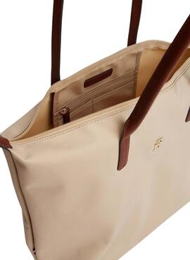 Handtasche Tote Tommy Hilfiger Popette in Beige für Damen.