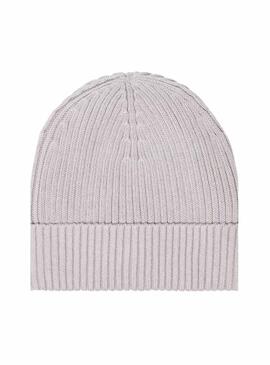 Mütze Calvin Klein Patch Chunky Rib grau für Herren.