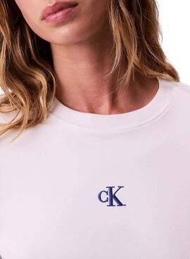 T-Shirt Calvin Klein Jeans Satin Ombre Graphic weiß für Damen